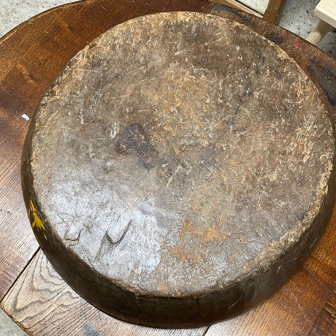 Carved Asian large wooden parat bowl.
