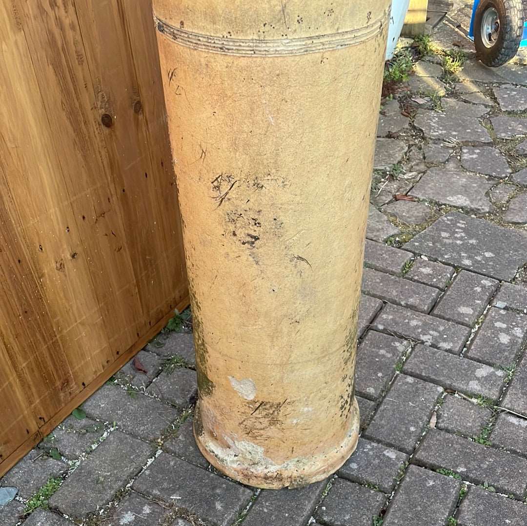 Large vintage pale terracotta chimney pot.