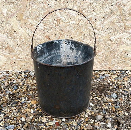 Large galvanised rustic vintage paint kettle.