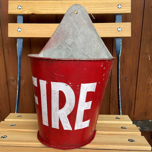 Metal Wall Planter Red Fire Bucket 32cm