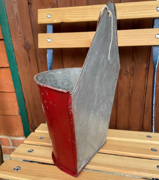 Metal Wall Planter Red Fire Bucket 32cm