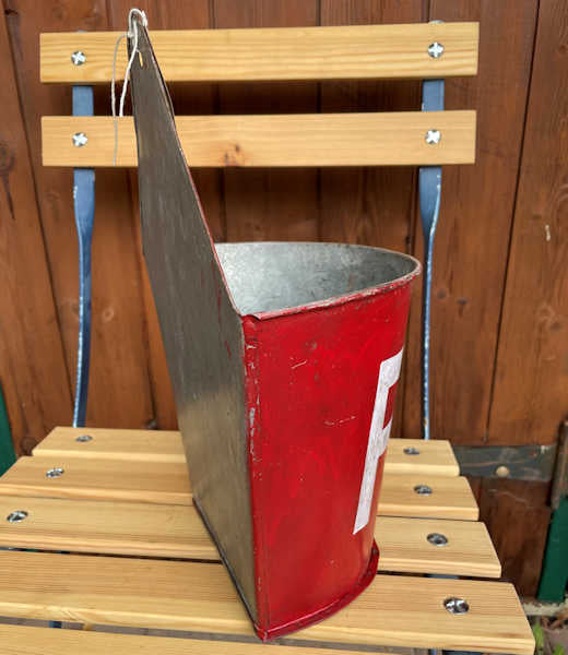 Metal Wall Planter Red Fire Bucket 32cm