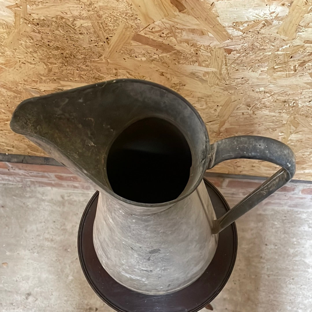 Galvanised French water pitcher.